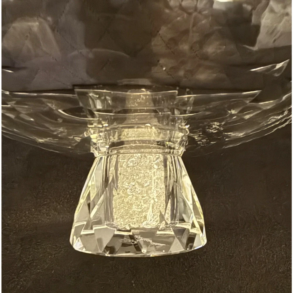 💎 Oleg Cassini Crystal “Diamond Filled” Pedestal Candy Dish – 6
